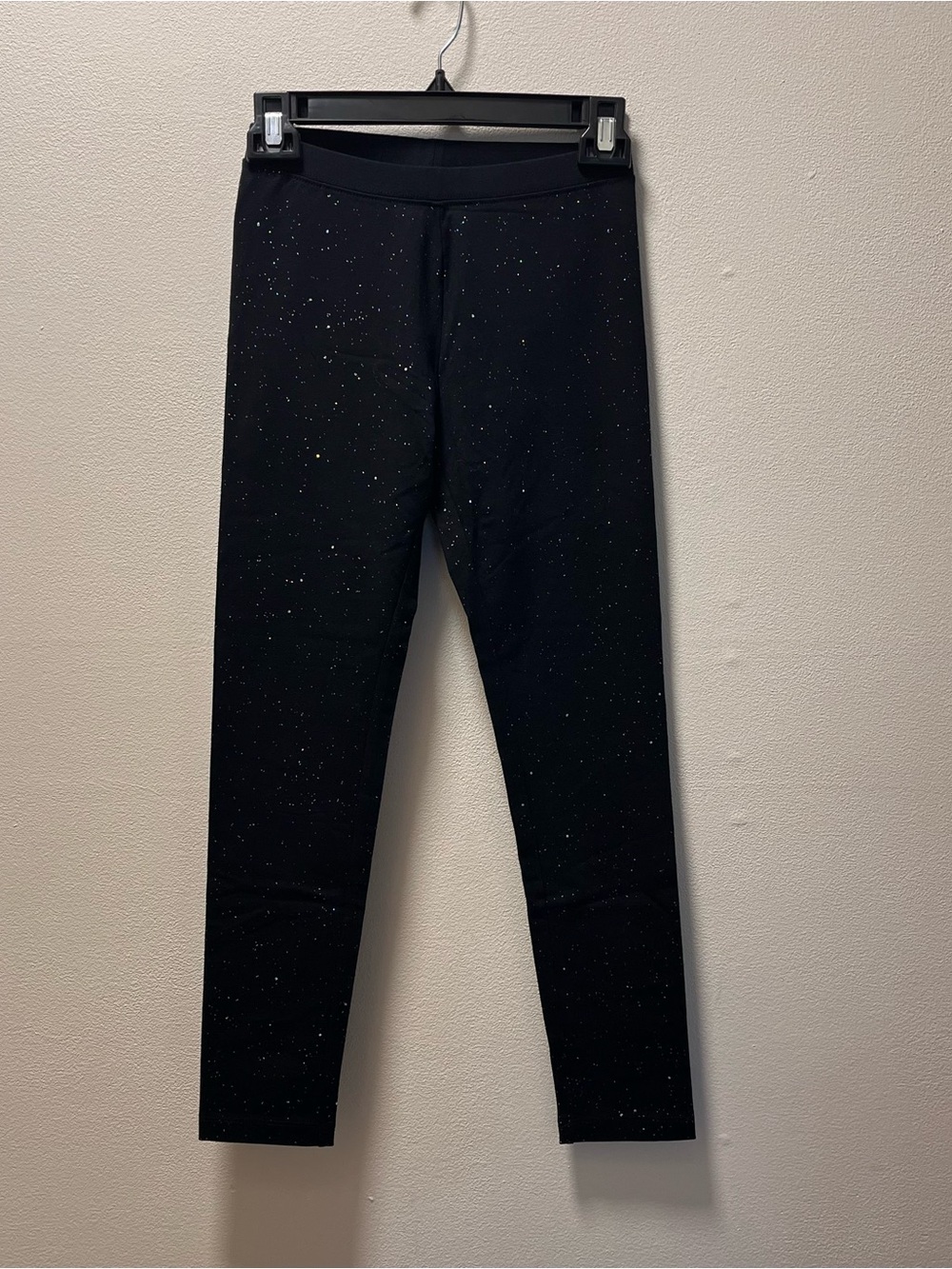 Cat & Jack Tween Kids Black Versatile Casual Chic Glitter Leggings, Sz L (10-12)